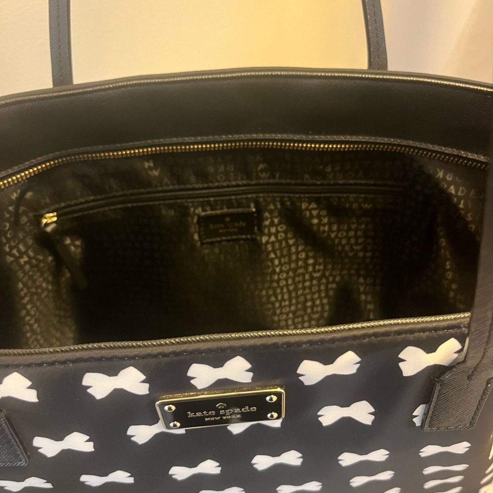Kate Spade Black with White Bows tote